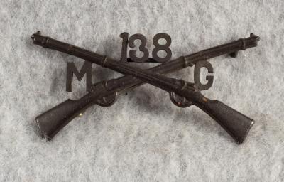 WWI 138th MG Infantry Regiment Officer Collar Pin