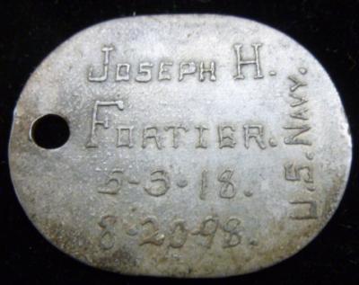 WWI Navy Dog Tag Acid Etched