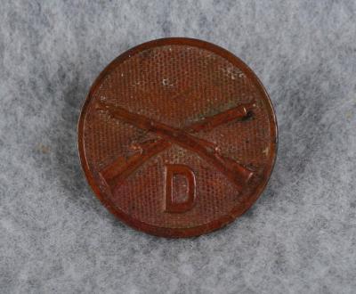 Infantry Collar Disc D Company 1930's