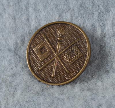 WWI Signals Collar Disc Pin Back