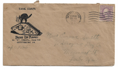 WWI Letter on 328th Armored Battalion Stationery
