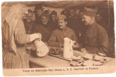 WWI Postcard American Red Cross Canteen