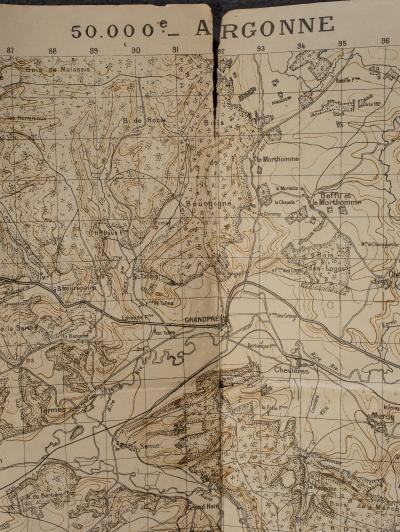 WWI Map Argonne 1918 29th Engineers