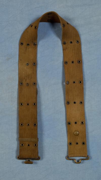 WWI Web Pistol Belt Khaki Mills