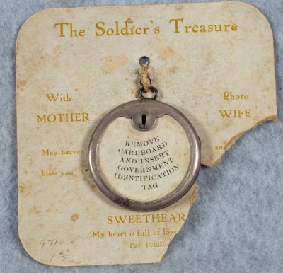 WWI ID Dog Tag Locket Frame