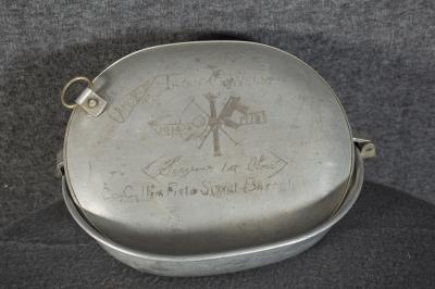 WWI 111th Field Signal Corps Trench Art Mess Kit