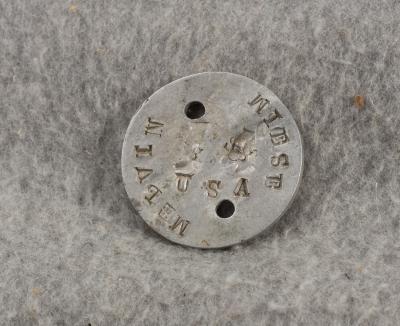 WWI Doughboy Dog Tag Melvin Wiese