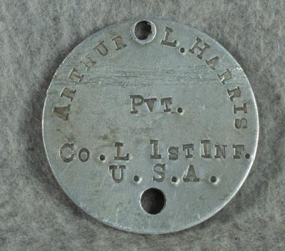 WWI Dog Tag Arthur L. Harris 1st Infantry