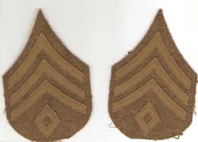 WWI 1st Sergeant Rank Patch Pair