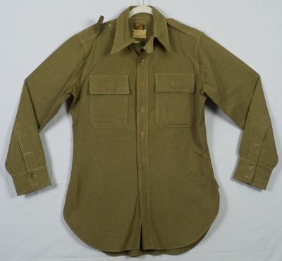 WWII Army OD Officers Wool Field Shirt 