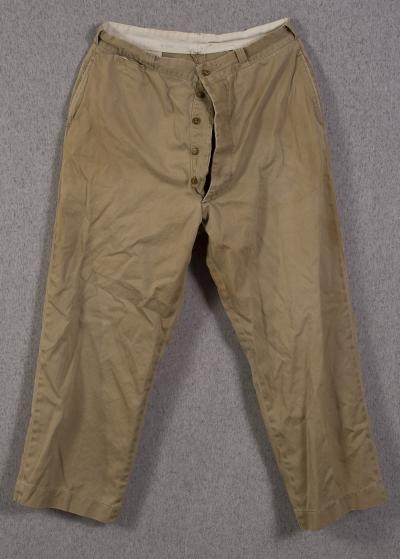 WWII era US Army Khaki Dress Trousers Button Fly