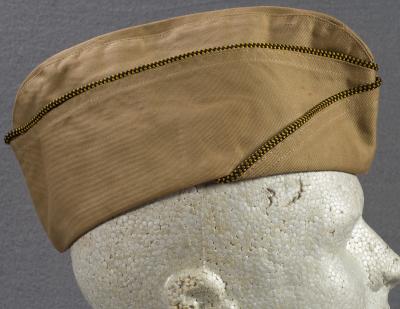 WWII Khaki Officer Garrison Cap 7 1/4