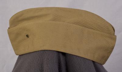 WWII USMC Marine OS Khaki Cap Hat Named