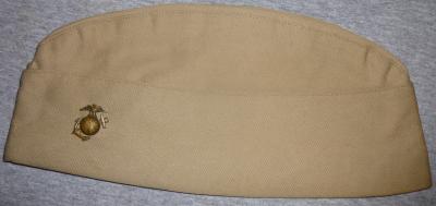 WWII USMC Marine OS Khaki Cap Hat