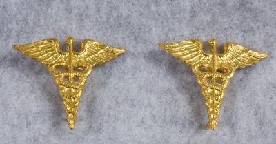 WWII Medical Officer Collar Insignia Pair