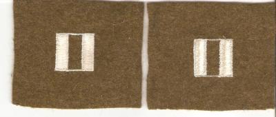 WWII Cloth Captain Rank Insignia Pair