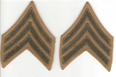 WWII USMC Marine Khaki Sergeant Rank