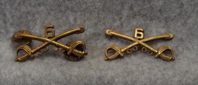 WWII 6th Cavalry Regiment Officer Collar Pins