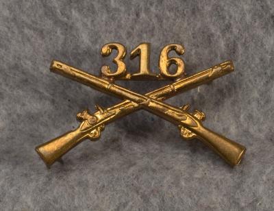 WWII 316th Infantry Regiment Collar Insignia Pin