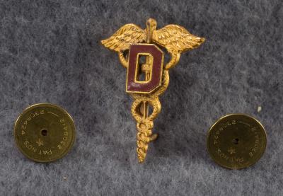 WWII Officers Collar Insignia Pin Dental Corps