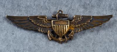WWII USN Navy Pilot Wing Badge H&H