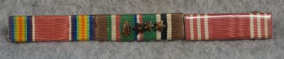 WWII era Ribbon Bar Three Place ETO