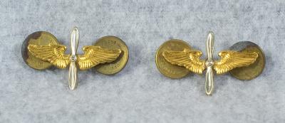 WWII Army Officer AAF Collar Pin Pair