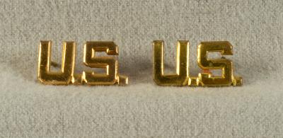 WWII Army Officer US Collar Pin Pair Snowflake