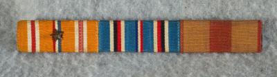 WWII USMC Three Place Ribbon Bar Expeditionary