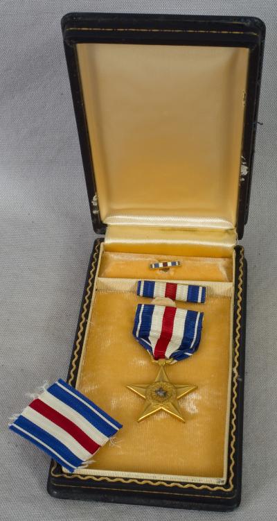WWII Silver Star Medal Numbered & Cased 