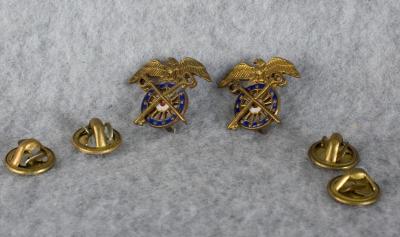 WWII QM Quartermaster Officers Pins