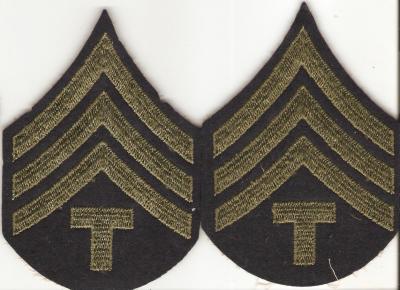 WWII Tech Sergeant Rank Patches Felt