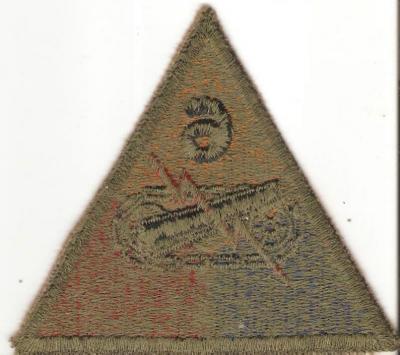 WWII 6th Armored OD Green Back Patch