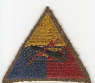 WWII Armored School Patch Felt Edge