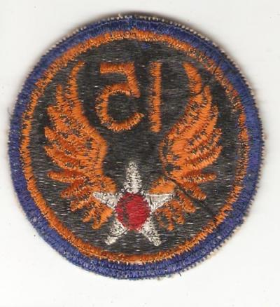 WWII Patch 15th USAAF Black Back Variant