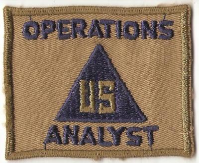 WWII Civilian Operations Analyst Patch