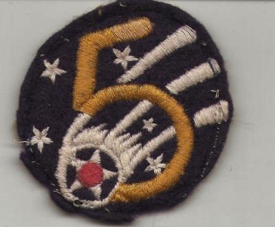WWII 5th USAAF Air Force AAF Patch Felt