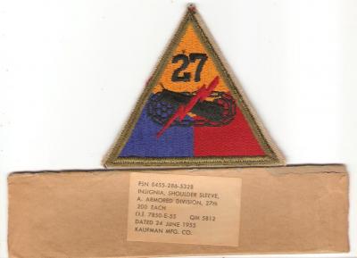 27th Armored Regiment Patch & Label