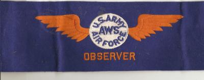 WWII USAAF AWS Observer Blue Wool Armband