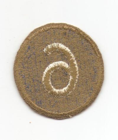 WWII 6th Corps Patch Green Back