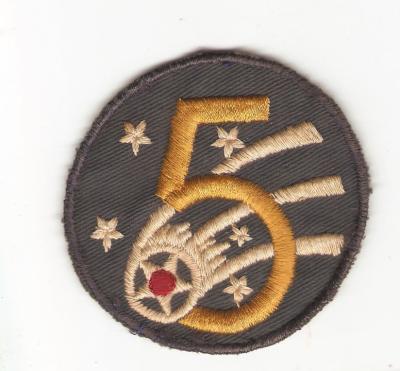 WWII Patch 5th AAF Theater Made 