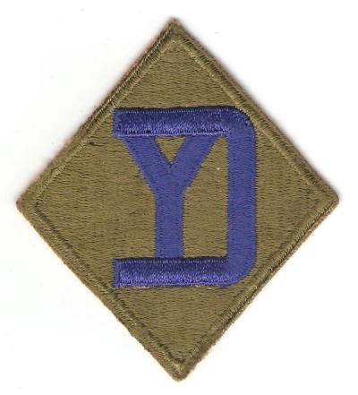 WWII 26th Infantry Division Patch White Back