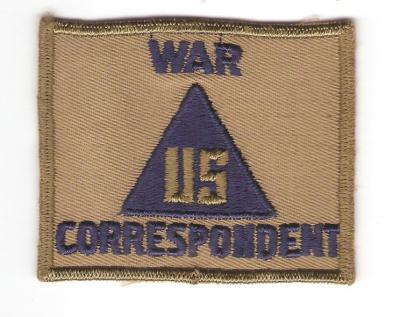 WWII Civilian AAF War Correspondent Patch