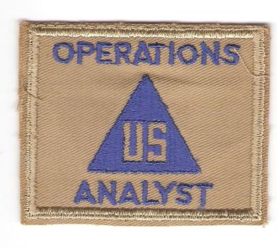 WWII Civilian Operations Analyst Patch