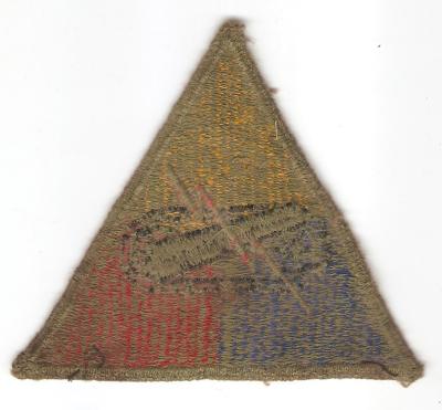 WWII Armored School Patch Green Back