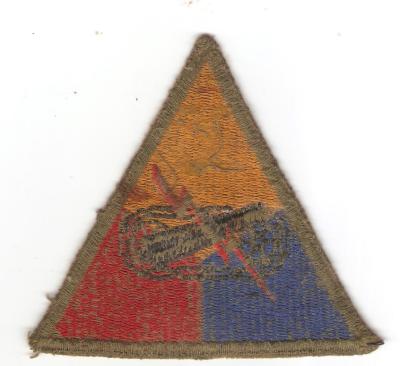 WWII Armored School Patch Green Back