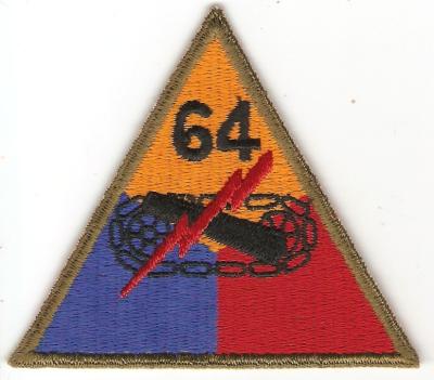 WWII 64th Armored Tank Battalion Patch