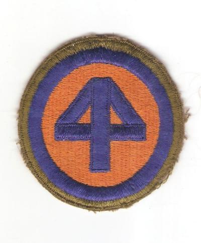 WWII 44th Infantry Division Infantry Patch OD Edge