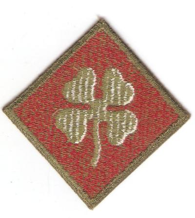 WWII 4th Army Patch Green Edge & Back