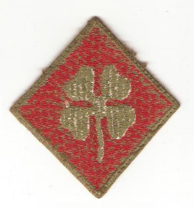 WWII 4th Army Patch Green Edge & Back